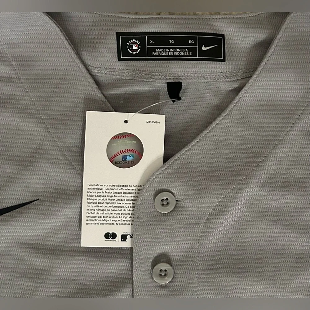 Nike Authentic New York Yankees Derek Jeter #2 Gray MLB Jersey Men’s Sz: XL - Picture 6 of 8